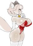  anthro big_breasts big_tail breasts catmaid_(cibastion) cibastion cleavage clothed clothing domestic_cat felid feline felis female fur hair hi_res huge_breasts huge_thighs mammal orange_eyes simple_background solo standing tail thick_thighs white_body white_fur white_hair wide_hips 