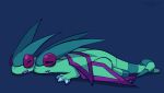  ambiguous_gender claws covering duo entwined_tails eyes_closed feral flygon generation_3_pokemon half-closed_eyes happy lying_on_another membrane_(anatomy) membranous_wings narrowed_eyes nintendo open_mouth pokemon pokemon_(species) scalie signed simple_background smile tail tail_coil unsigned_nez wings 