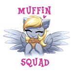  absurd_res blonde_hair confetticakez derpy_hooves_(mlp) equid equine eyes_closed female food friendship_is_magic hair hasbro hi_res mammal muffin my_little_pony pegasus white_hair wings 