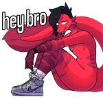  alpha_channel ambiguous_gender andromorph_(lore) anthro black_hair butt clothing dialogue english_text fish footwear footwear_only hair hi_res jewelry jordan_(brand) looking_at_viewer marine mostly_nude necklace nike nipples nonbinary_(lore) raised_tail red_body red_skin remanedur ren_(remanedur) shoes shoes_only short_hair side_view simple_background sitting smile sneakers socks solo tail talking_to_viewer text the_truth thick_tail transparent_background white_clothing white_footwear white_shoes white_sneakers white_socks 