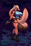  2022 accessory activision anthro artist_name ball_bra balls bandicoot big_breasts big_bulge big_penis blonde_hair boots bottomwear braided_hair breasts brown_body bulge clothed clothing coco_bandicoot cosplay crash_bandicoot_(series) crossover crossover_cosplay dated erection eyebrows eyewear fingerless_gloves fingers flower flower_in_hair footwear full-length_portrait genitals gloves green_eyes gun gynomorph hair hair_accessory halloween halloween_2022 handgun handwear hi_res holidays hotpants huge_breasts huge_penis hyper hyper_genitalia hyper_penis intersex lara_croft long_hair looking_at_viewer mammal marsupial multicolored_body nipple_outline partially_clothed penis plant portrait ranged_weapon shorts skimpy small_waist snao solo standing sunglasses thick_thighs tomb_raider topwear two_tone_body vein veiny_balls veiny_penis weapon 