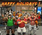  &lt;3 2022 3d_(artwork) allen_(braford) anthro armband barazoku bear belly biceps big_muscles bottomwear bovid bovine braford canid canine canis cattle christmas christmas_clothing christmas_headwear chuck_(braford) clothing cougar digital_media_(artwork) domestic_dog dozer_(braford) english_text equid equine felid feline flexing footwear fur gabriel_(braford) gloves group group_picture gus_(braford) gym gym_bottomwear gym_clothing gym_shorts hair handwear hat headgear headwear holidays horse huge_muscles jack_(braford) julian_(braford) kurt_(braford) leopard lion looking_at_viewer male mammal muscular muscular_anthro muscular_male oscar_(braford) pantherine ponytail rhinoceros sam_(braford) santa_hat sarge_(braford) shirt shirtless shoes shorts simon_(braford) sneakers standing tank_top text topwear tuft ursine weights 