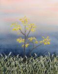  grass highres naoy_watercolor no_humans original outdoors painting_(medium) plant sapling shadow sunlight sunset tall_grass traditional_media watercolor_(medium) 