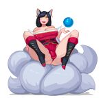  2023 ahri_(lol) animal_humanoid big_breasts biped breasts bulge canid canid_humanoid canine canine_humanoid digital_media_(artwork) fox_humanoid fur genital_outline gynomorph hi_res humanoid intersex league_of_legends magnetus mammal mammal_humanoid multi_tail penis_outline pixel_(artwork) riot_games sitting solo tail white_body white_fur 