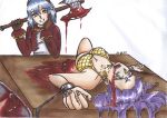  absurd_res axe blood bodily_fluids bound chopping_board dancer_(ragnarok_online) dismemberment duo female gore hi_res human imaranx mammal merchant_(ragnarok_online) missing_leg ragnarok_online severed_leg snuff 