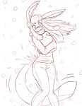  anthro black_and_white blush bottomwear breasts clothed clothing eeveelution eyewear female generation_4_pokemon glaceon glasses growth hi_res human mammal miranda_leigh monochrome nintendo pants pokemon pokemon_(species) scarf shaking shivering snow snowing solo tail_growth torn_clothing transformation 