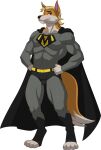  anthro batman batman_(series) blake_gibson bulge canid canine canis clothing cosplay dc_comics hi_res male mammal solo sparksstars superhero_costume tight_clothing wolf 