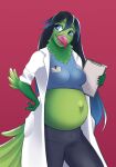  anthro avian belly bindweed_(artist) bird doctor female hi_res parrot pregnant 
