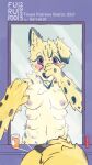  anthro blush breasts canid canine canis domestic_dog felid feline first_person_view furufoo hi_res mammal multi_breast paws serval timed_sketch transformation 