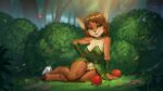  2023 activision anthro apple armwear arthropod bedroom_eyes biped blush breasts brown_body brown_fur brown_hair butterfly cleavage clothed clothing crystal detailed_background digital_media_(artwork) elora faun_(spyro) female food fruit fur green_eyes hacatiko hair hooves insect lepidopteran narrowed_eyes plant seductive shrub solo spyro_the_dragon tree 