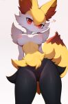  &lt;3 2023 ai_generated anthro big_breasts black_body black_fur blush braixen breasts female fur generation_6_pokemon genitals hi_res looking_at_viewer nintendo nipples nude pokemon pokemon_(species) pussy red_eyes solo sywu_(artist) white_body white_fur yellow_body yellow_fur 