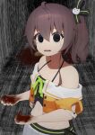  1girl absurdres blank_eyes blood blood_on_hands bow breasts brown_hair empty_eyes highres hololive horrified horror_(theme) lunch_boxer matsurisu natsuiro_matsuri natsuiro_matsuri_(1st_costume) skirt small_breasts solo tears virtual_youtuber white_skirt 