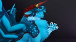  3d_(artwork) absurd_res balls collar digital_media_(artwork) dragon felkin genitals haloren hi_res neck_bulge oral_vore penis sequence sera_(disambiguation) swallowing vore zairiza 