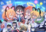  &lt;key&gt;_(blue_archive) 5girls :t animal_ear_headphones animal_ears aris_(blue_archive) black_hair blonde_hair blue_archive blue_eyes blue_necktie cat_ear_headphones fake_animal_ears food game_development_department_(blue_archive) halo headphones hexaa highres jacket midori_(blue_archive) momoi_(blue_archive) multiple_girls necktie o_o open_clothes open_jacket open_mouth popsicle red_hair school_uniform shaded_face siblings sisters teeth thighhighs tie_clip twins upper_teeth_only yuzu_(blue_archive) 