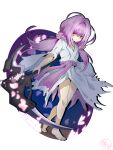  1girl barefoot duel_monster falling_petals full_body ghost_reaper_&amp;_winter_cherries holding holding_scythe japanese_clothes kimono long_hair low_twintails petals pink_hair red_eyes ryouseirui scythe signature solo torn_clothes twintails walking yu-gi-oh! yukata 
