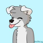  2020 anthro black_nose blep broitscody canid canine canis cody_(broitscody) eyes_closed floppy_ears fur grey_body grey_fur grey_hair hair hi_res male mammal monotone_ears monotone_hair multicolored_body multicolored_fur simple_background solo tongue tongue_out two_tone_body two_tone_fur watermark white_body white_ears white_fur wolf 