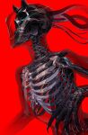  1other absurdres cable highres horns original red_background ribs see-through simple_background skeleton solo tagme teru_by_m upper_body 