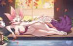  anthro areola blush bodily_fluids breasts capcom female fur genitals hi_res leviathan_(mh) mizutsune monster_hunter nipples nude pussy scales scalie smile solo tail vicc4an white_body 