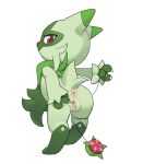  anthro anus butt female floragato generation_9_pokemon genitals green_body hand_on_butt looking_at_viewer nintendo pokemon pokemon_(species) pussy red_eyes simple_background solo spread_pussy spreading tosx white_background 