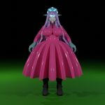  3d_(artwork) anthro clothing digital_media_(artwork) dress female generation_2_pokemon latex legendary_pokemon nintendo pink_clothing pink_dress pokemon pokemon_(species) rubber_dress suicune 
