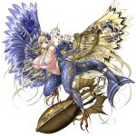  1:1 animal_humanoid armwear avian big_breasts blonde_hair blue_armwear blue_body blue_bottomwear blue_bra blue_clothing blue_elbow_gloves blue_feathers blue_flower blue_gloves blue_hairband blue_handwear blue_pants blue_underwear bottomwear bra breasts claws clothing ear_fins eden&#039;s_ritter_grenze elbow_gloves european_mythology feathered_wings feathers fin fish fish_humanoid fish_tail flower gloves greek_mythology hair handwear harp harpy hi_res huge_breasts humanoid hybrid marine marine_humanoid megaera_(eden&#039;s_ritter_grenze) musical_instrument mythological_avian mythology naglfar nose_art nuke pants pink_claws plant plucked_string_instrument purple_eyes string_instrument talons thick_thighs underwear wings yellow_body yellow_feathers 