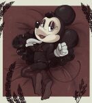  absurd_res anthro black_body blue_eyes brown_body clothed clothing disney feet female flat_chested hi_res looking_at_viewer mammal minnie_mouse mouse murid murine rodent sin-buttons_(artist) solo 