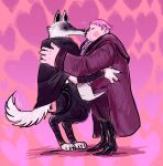  &quot;big&quot;_jack_horner anthro canid canine canis clothed clothing death_(puss_in_boots) dreamworks duo human kissing male male/male mammal overweight overweight_male puss_in_boots_(film) puss_in_boots_the_last_wish spoonfayse wolf 