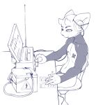  absurd_res antennae_(anatomy) armwear big_ears bulge chair clothed clothing demon fake_lips furniture greyscale headphones hi_res horn imp male monochrome navel radio sitting skintight_clothing solo thong topwear underwear unusual_clothing v-sarg 