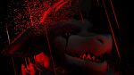  16:9 anthro black_tears black_teeth evil_grin foxolad hi_res lichfoxy male papagen raining red_eyes smile solo widescreen 