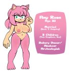  4_toes aged_up amy_rose anthro big_breasts breasts ear_piercing english_text eulipotyphlan feet female genitals hedgehog hi_res hyoumaru mammal mature_female nipples nude piercing pussy sega solo sonic_the_hedgehog_(series) text toes 