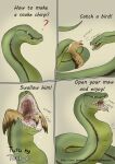  absurd_res ambiguous_gender avian bird chirping coiling comic duo endosoma feral forced hi_res open_mouth python reptile reticulated_python scalie snake swallowing thux-ei unwilling_prey unwilling_vore vore 