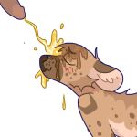  alpha_channel anthro bodily_fluids duo genital_fluids guncht hyena male male/male mammal peeing_on_face simple_background spotted_hyena telegram_sticker transparent_background urine urine_on_face urine_stream watersports 