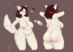  absurd_res anthro belly big_breasts big_butt breasts butt canid canine canis curvy_figure female front_view hi_res mammal natural_breasts peabert_jaybert rear_view solo susan_(peabert_jaybert) thick_thighs voluptuous wolf 