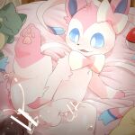  anal anal_penetration balls bedding blush bodily_fluids bow_ribbon censor_bar censored censored_genitalia censored_penis cum cum_in_ass cum_inside cumshot disembodied_penis duo eeveelution ejaculation erection feral frill_(anatomy) fur generation_6_pokemon genital_fluids genitals highlights_(coloring) ineffective_censorship looking_at_another male male/male nintendo offscreen_character pawpads paws penetration penile penile_penetration penis penis_in_ass pillow pink_body pink_fur pink_highlights pokeball pokemon pokemon_(species) precum ribbons smile spread_legs spreading substitute_doll sylveon tabezakari white_body white_fur 