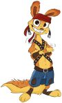  bandanna clothing commando daxter digital_media_(artwork) feral fingerless_gloves fur gloves handwear hi_res jak_and_daxter kerchief male mammal mustelid najalatte naughty_dog orange_body orange_fur ottsel paws pose semi-anthro simple_background solo sony_corporation sony_interactive_entertainment white_background 