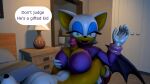  16:9 3d_(artwork) age_difference anthro bat bedroom big_breasts big_penis breast_play breasts canid canine dialogue digital_media_(artwork) duo english_text female fox genitals makeup male male/female mammal miles_prower older_female penis randospectr rouge_the_bat sega sex sonic_the_hedgehog_(series) text titfuck widescreen younger_male 