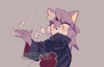  :o akatsuki_uniform animal_ears artist_name black_coat blaze_the_cat cat cat_ears cat_girl coat flower hair_flower hair_ornament konan_(naruto) long_sleeves naruto_(series) purple_fur rain sonic_(series) sucho yellow_eyes 