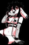  absurd_res alexis_(gutter-bunny) anthro armwear bdsm bedroom_eyes black_background black_highlights breasts clothing collar cuff_(restraint) ear_piercing facial_piercing fangs female fishnet fishnet_armwear fur gutter-bunny half-closed_eyes harness hi_res highlights_(coloring) inviting lagomorph legwear leporid lip_piercing lip_ring looking_at_viewer mammal narrowed_eyes nipple_tape nose_piercing nose_ring open_mouth open_smile panties pasties piercing punk rabbit restraints ring_piercing seductive simple_background smile snakebite_piercing solo stockings tape teeth underwear white_body white_fur wrist_cuffs wrists_tied 