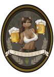  absurd_res alcohol anthro beer beverage big_breasts blue_eyes breasts brown_body brown_fur brown_hair clothing female fur gfox404 hair hi_res solo underwear 