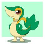  2023 ambiguous_gender brown_eyes generation_5_pokemon hi_res looking_at_viewer nintendo pokemon pokemon_(species) shaded simple_background smile smiling_at_viewer snivy solo tyrotspacecat 