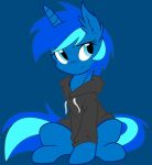  clothing equid equine feral hasbro herm hoodie horn horse intersex mammal my_little_pony pony sapphiremoon_(oc) solo tail topwear unknown_artist 