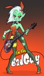  2019 alien alien_humanoid breasts bunny_costume centinel303 cleavage clothed clothing costume electric_guitar english_text eyebrows fake_ears fake_rabbit_ears female fingers footwear full-length_portrait green_body green_skin guitar hair high_heels humanoid humanoid_pointy_ears legwear lord_dominator musical_instrument narrowed_eyes not_furry pantyhose plucked_string_instrument portrait red_sclera shirt_cuffs solo standing string_instrument text torn_clothing torn_legwear torn_pantyhose wander_over_yonder white_hair 