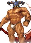  absurdres bara bulge helmet highres large_pectorals loincloth mask mask_on_head mature_male muscular muscular_male pectorals traver009 vaseraga 