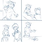  4_panel_comic anthro canid canine canis female feral group human keidran loss male mammal meme mrs._nibbly redraw rodent sciurid shirtless_male sketch sythe_(twokinds) trace_legacy tree_squirrel twokinds webcomic wolf wolfie-pawz 