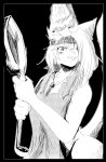  absurd_res anthro apron black_and_white clothed clothing cooking felid feline female fuseadrift hatching hi_res mammal meowers monochrome no_underwear simple_background solo tail tongue tongue_out 