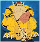  anthro beer_belly big_dom_small_sub big_penis bowser canid canine canis daxterdingo dingo dominant duo genitals hi_res huge_penis hyper hyper_genitalia hyper_penis koopa male male/male mammal mario_bros muscular muscular_male nintendo overweight penis scalie size_difference xibalbakat 