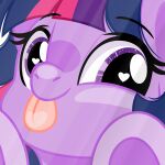  &lt;3 &lt;3_eyes close-up emberslament equid equine friendship_is_magic fur hair hasbro hi_res hooves horse licking licking_glass mammal my_little_pony pony portrait purple_body purple_eyes purple_fur purple_hair solo tongue tongue_out twilight_sparkle_(mlp) 