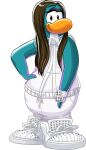  avian bird blue_body bottomwear bracelet brown_hair clothing club_penguin collared_shirt female footwear full-length_portrait hair jewelry long_hair looking_at_viewer official_art pants penguin portrait shirt shoes sleeveless sleeveless_shirt smile solo topwear unknown_artist white_bottomwear white_clothing white_footwear white_pants white_shirt white_topwear zendaya 