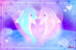  &lt;3 2023 3:2 abstract_background agent_0730 ambiguous_gender blue_body blue_eyes countershade_torso countershading digital_media_(artwork) dorsal_fin duo feral fin finizen generation_9_pokemon hi_res marine markings multicolored_body nintendo nude pink_body pokemon pokemon_(species) shaded signature snout soft_shading tail 