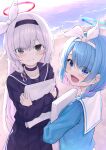  2girls a.r.o.n.a_(blue_archive) arona_(blue_archive) blue_archive highres kurone_(kurone_ryuo) multiple_girls 